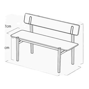 北美黑胡桃木餐厅餐椅日式靠背一体长条凳家用实木长椅休闲椅靠椅