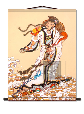 吕洞宾神像供奉卷轴画
