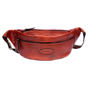 慢时光复古手工真皮胸包休闲斜挎包头层牛皮腰包骑行机车包男女款