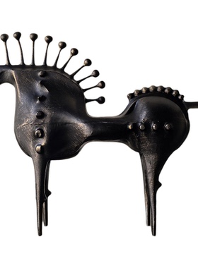 浴舍 现代创意新中式黑色抽象马摆件马年客厅玄关酒柜装饰饰品