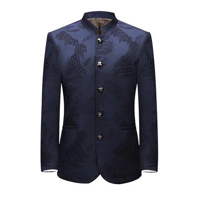 名闻新中式提花立领外套