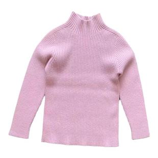 女童毛衣儿童打底衫2025秋冬新款宝宝纯色半高领无痕男孩弹力童装