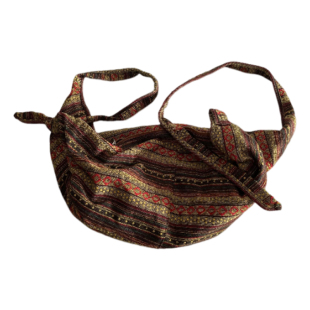 三环路民族风复古刺绣双带包条纹大容量帆布包多用可双肩可斜挎包