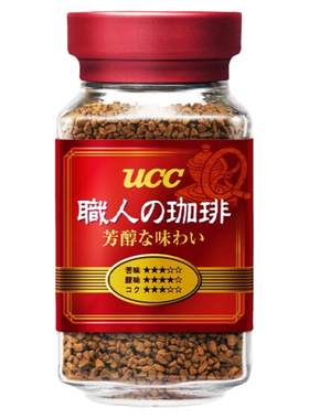 日本进口咖啡 UCC优诗诗职人咖啡冻干咖啡粉黑咖啡速溶咖啡90g/袋
