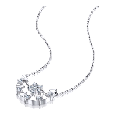 周生生铂金钻石项链套链