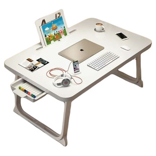 床上小桌子飘窗折叠桌学生床头宿舍书桌笔记本电脑支架办公桌懒人卧室坐地ins风学习可移动小桌板上铺桌加大