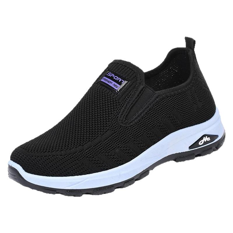 老北京布鞋女中老年舒适妈妈鞋防滑软底一脚蹬老人鞋春秋透气单鞋