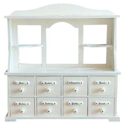 糖小条迷你复古八抽古董柜材料包微缩模型blythe娃用场景道具水壶