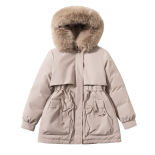 派克服女款2026新款冬季中长款加绒加厚棉袄收腰保暖棉衣棉服外套