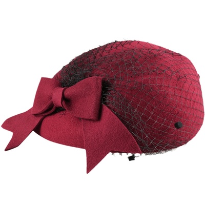 ee优雅纱网羊毛呢冬季休闲帽子