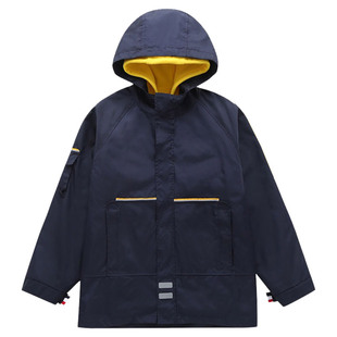 学生校服冬装藏青色冲锋衣小学初中高中冬季风衣连帽套装保暖内胆