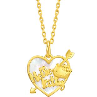 周生生黄金三丽鸥家族HelloKitty贝母爱神之箭吊坠94477P