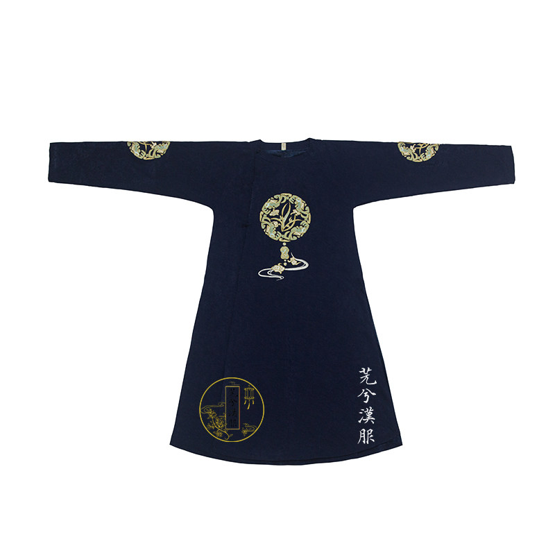 冬季唐圆领袍加绒保暖