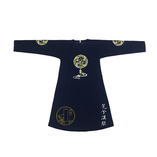 芫兮汉服兰佩唐制圆领袍秋冬男女同款情侣蓝白色绣花日常气质加绒
