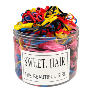 一次性橡皮筋扎头发黑色小皮套头绳不伤发高弹力儿童加粗发圈头饰