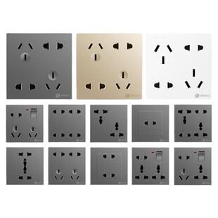 开关插座面板墙壁多孔家用10A暗装86型一开两三四5五六7七八8十孔