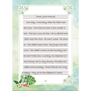 英语硬笔书法作品纸A4英文单词听写小学生比赛专用纸书写创作练习拼音展示展览纸四线格拼音作业本钢笔铅笔彩色练字本每日一练加厚