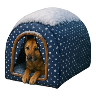 户外防雨狗屋保暖狗窝室外冬天半封闭式宠物冬季防水防寒大狗狗房