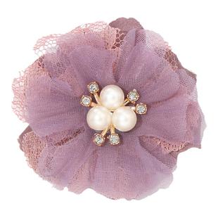 小香风时尚布艺纱绢花朵胸针高档女气质连衣裙珍珠花蕾别针配饰品