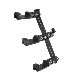 多功能手机支架桌面直播拍摄360°旋转多机位悬臂夹双机位三个夹子头同时安装固定俯拍手播带货饰品美甲书法