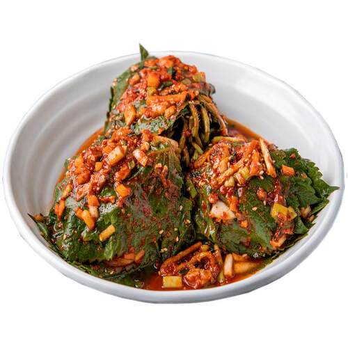 咸菜朝鲜风味下饭菜咸菜韩国香辣拌苏子叶泡菜腌制新鲜500g包邮