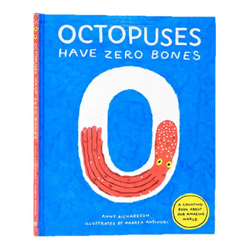 章鱼没有骨头 英文原版绘本 Octopuses Have Zero Bones 我们奇妙世界的计数书 意大利插画师Andrea Antinori 动物图画数数书