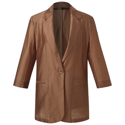 歌莉娅夏季七分袖天丝西装外套女