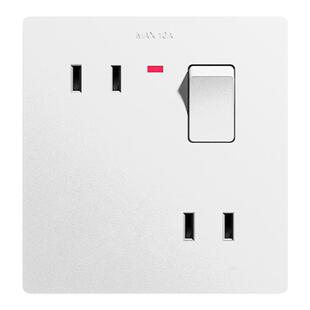 国际电工一开四孔插座带开关86型暗装墙壁床头4眼二4四孔多孔面板