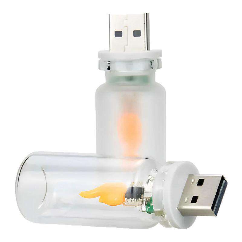 LED仿真火焰USB氛围灯车载桌面