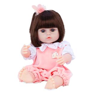可说话眨眼仿真婴儿娃娃重生洋娃娃软胶女孩宝宝玩具生日礼物38cm