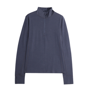 美利奴羊毛速干衣女户外长袖半拉链卫衣美丽诺打底衫徒步运动上衣