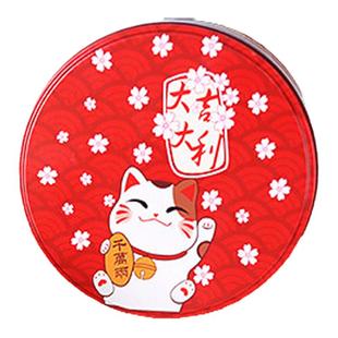 曲奇糖果饼干收纳盒圆形烘焙雪花酥糖盒结婚礼盒喜糖包装马口铁盒