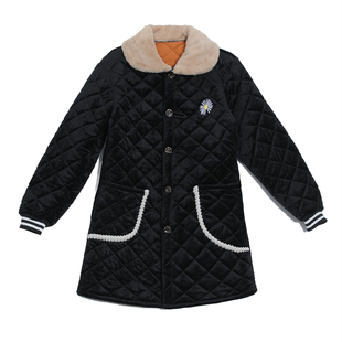 新款罩衣女冬加绒加厚罩衣女外穿工作服大码棉服女中长款防寒保暖