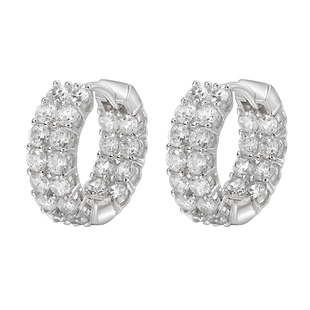 GRGR 925纯银双层排钻耳环男嘻哈流行百搭锆石耳圈女不过敏高级感