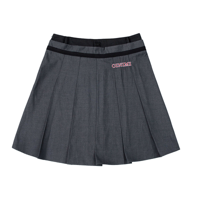 显瘦双腰头学院风半身百褶短裙
