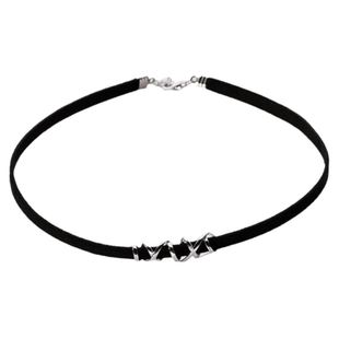 925纯银黑色choker项链女2025新款爆款脖小众颈链颈带项圈锁骨链