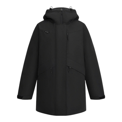 安德玛冬季新款女士运动休闲保暖长款连帽羽绒服外套6010041-001