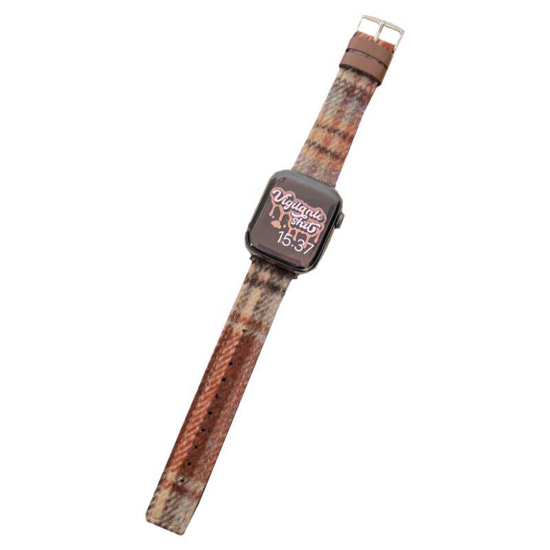 超软羊毛呢格真皮适用于苹果表带applewatchs978代65SE静静的表带