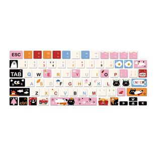 原色工场适用于MacBookProM4彩绘膜air13pro14air15pro16超薄硅胶键盘膜防水防尘防泼溅抗磨损全覆盖卡通可爱
