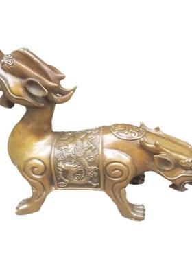黄铜办公区天龙地虎貔貅双头兽