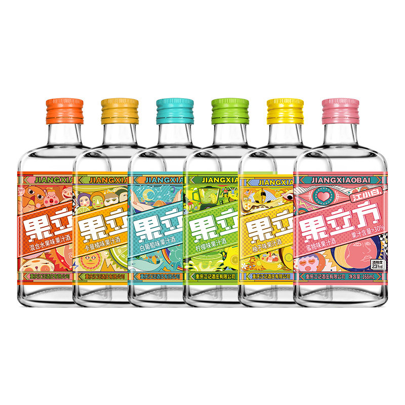 江小白果立方果酒4/5瓶15度蜜桃葡萄柠檬柚子微醺女士低度甜酒