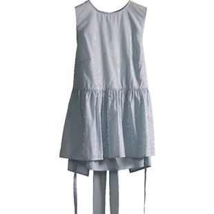 nw80en 条纹结构设计小衫 时尚休闲宽松短款气质无袖拼接女士上衣