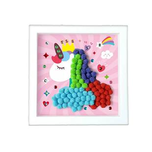 马年手工制作毛球画毛球相框粘粘画幼儿园手工创意粘贴画材料包