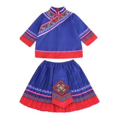 畲族少数民族服装儿童男童女童彝族衣服凉山男女幼儿云南表演服饰