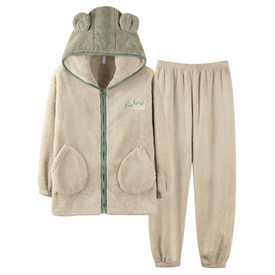 都市丽人珊瑚绒情侣保暖睡衣