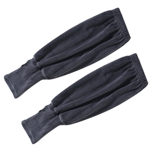 羽绒服金丝绒袖套防脏加长款带手指手袖半指