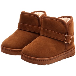 断码清仓儿童雪地靴宝宝男女童短靴子加厚3-7小童加绒棉鞋冬防滑9