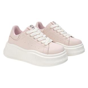 大嘴猴厚底板鞋2025秋冬季新款女鞋小个子增高休闲鞋子加绒小白鞋