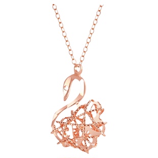 金至尊优雅天鹅18K红金玫瑰金项链女款颈链锁骨链生日礼物送老婆