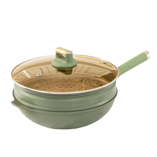 荣事达钛金不粘锅炒锅家用炒菜锅少油烟电磁炉燃气通用不沾锅钛锅